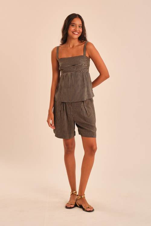 Blusa Maquinetado Gold Preto - foto 1