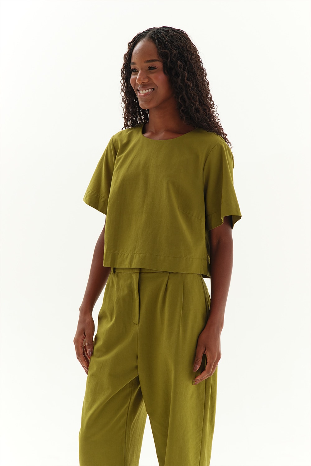 Blusa Mg Bossa Alfaiataria Basica Verde Palmeira