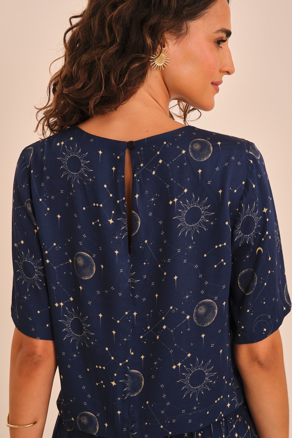 Blusa Mg Ceu Indigo Estampado