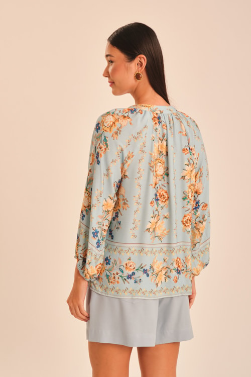 Blusa Mg Floral Ponto Cruz Estampado - foto 3