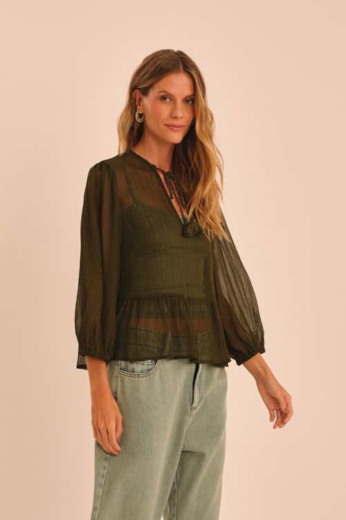 Blusa Mg Lumina Verde Jade - foto 4