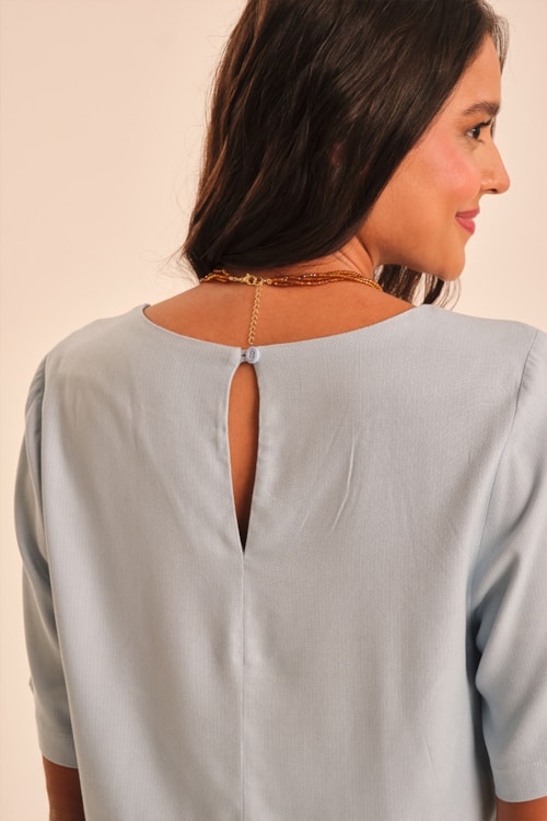 Blusa Mg Majorelle Piquet Basica Azul Majorelle - foto 3