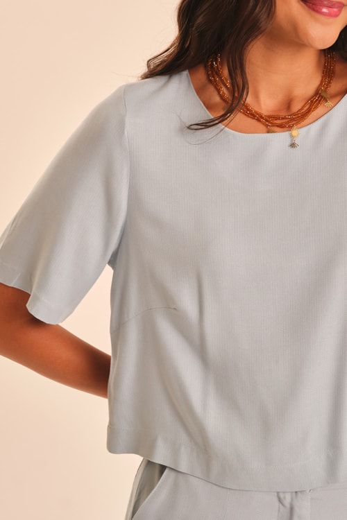Blusa Mg Majorelle Piquet Basica Azul Majorelle - foto 1