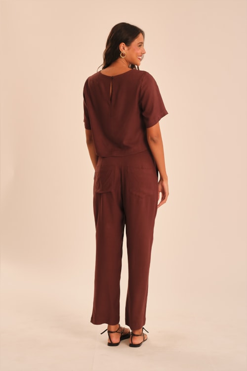 Blusa Mg Majorelle Piquet Basica Marrom Cafe - foto 5