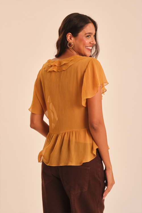 Blusa Mg Medina Amarelo Camelo - foto 4