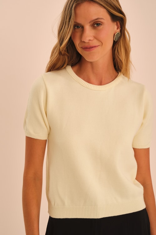 Blusa Mg Tricot Fafa Branco - foto 2