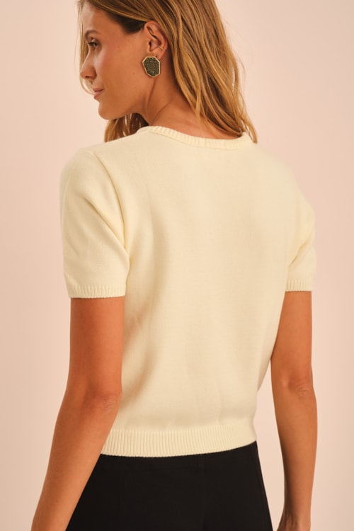 Blusa Mg Tricot Fafa Branco - foto 4