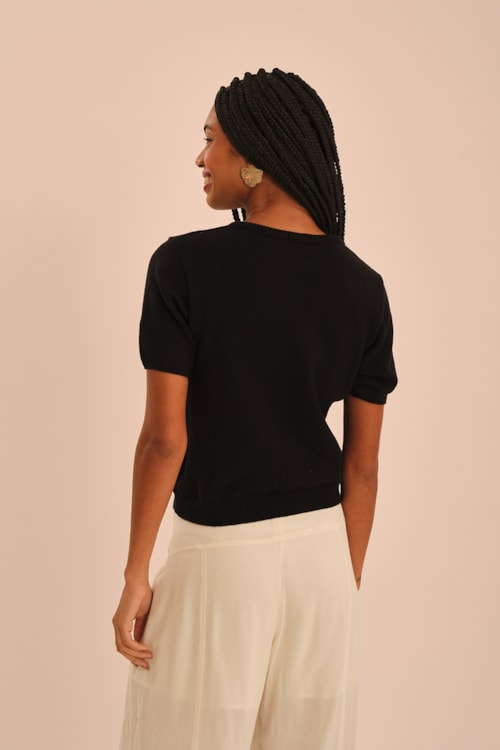 Blusa Mg Tricot Fafa Preto - foto 4