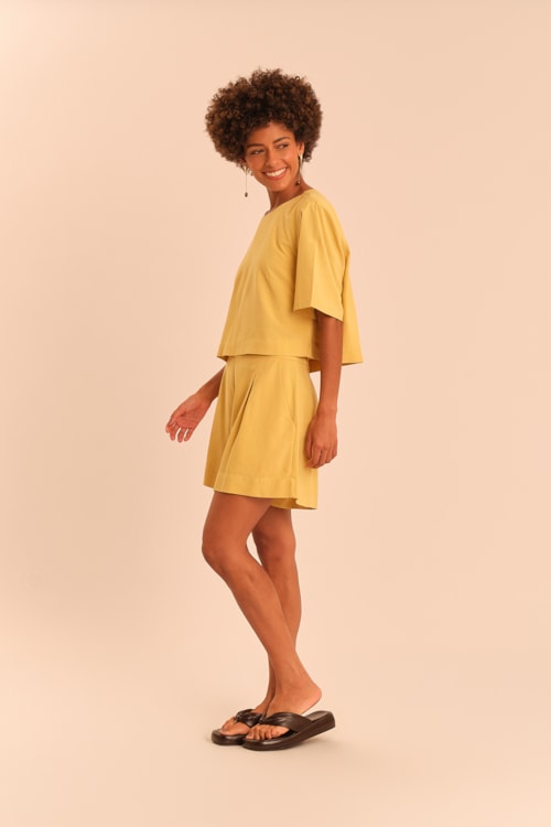 Blusa Mg Viscose Nilo Amarelo Acafrao - foto 2