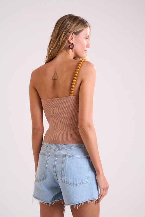 Blusa Ombro So Alca Madeira Rosa Seco - foto 4