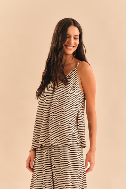 Blusa Peixe Abstrato Estampado - foto 3