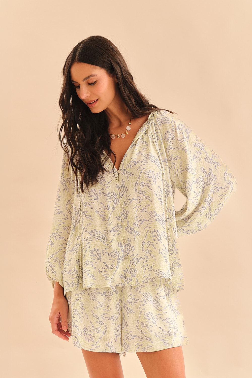 Blusa Peixe Aquarela Estampado