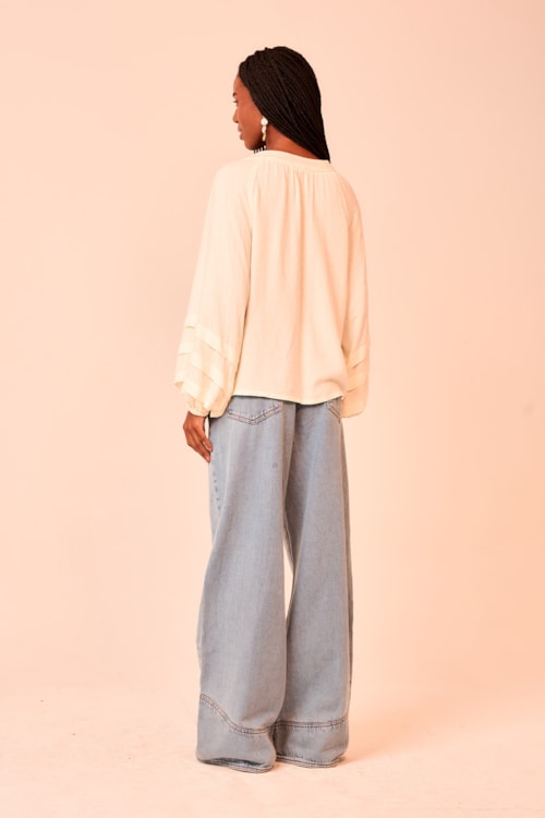 Blusa Poa Maquinetado Perola - foto 3