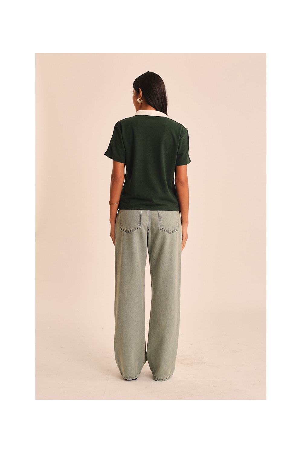Blusa Polo Bordado Coqueiro Verde Jade