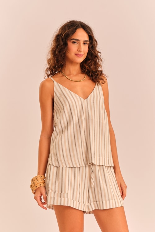 Blusa Rayon Blow Bege - foto 1