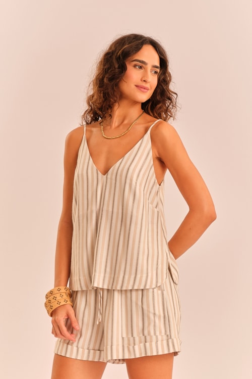 Blusa Rayon Blow Bege - foto 4
