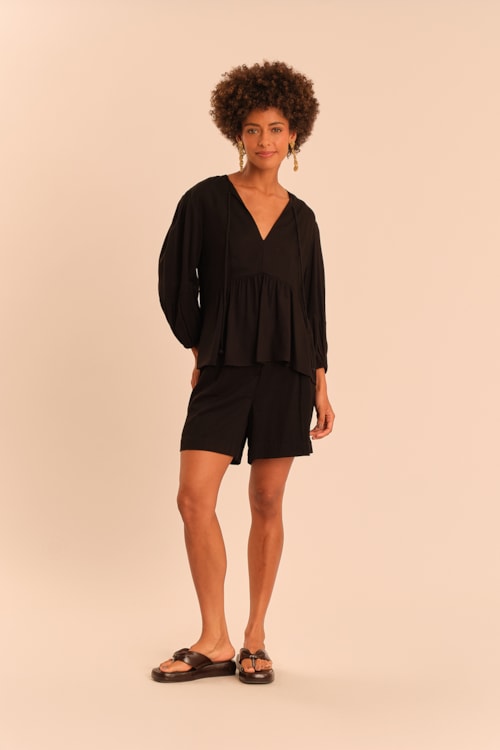 Blusa Rayon Twill Preto - foto 1