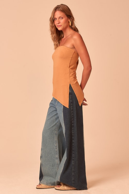 Blusa Recorte Assimetrica Bege - foto 2