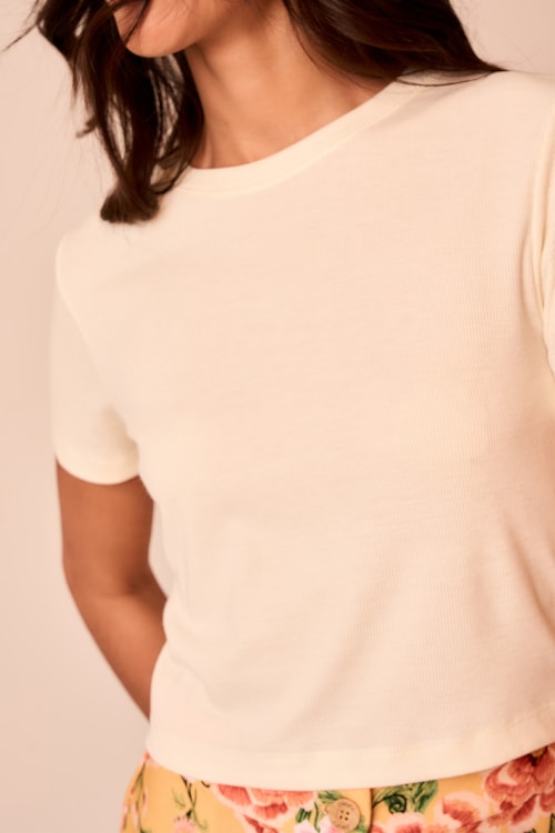 Blusa Rib Basic Perola - foto 4