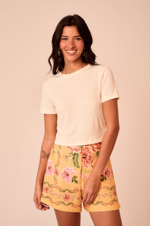 Blusa Rib Basic Perola - foto 1