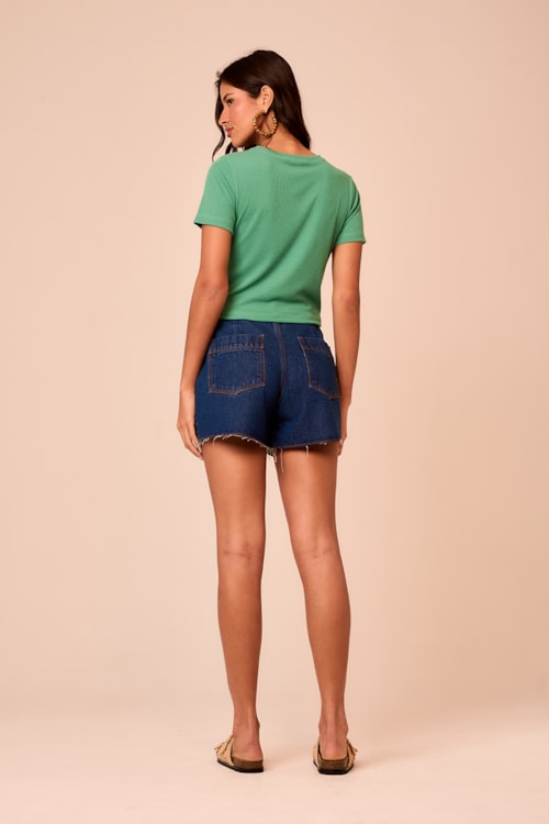 Blusa Rib Basic Verde Esmeralda - foto 3