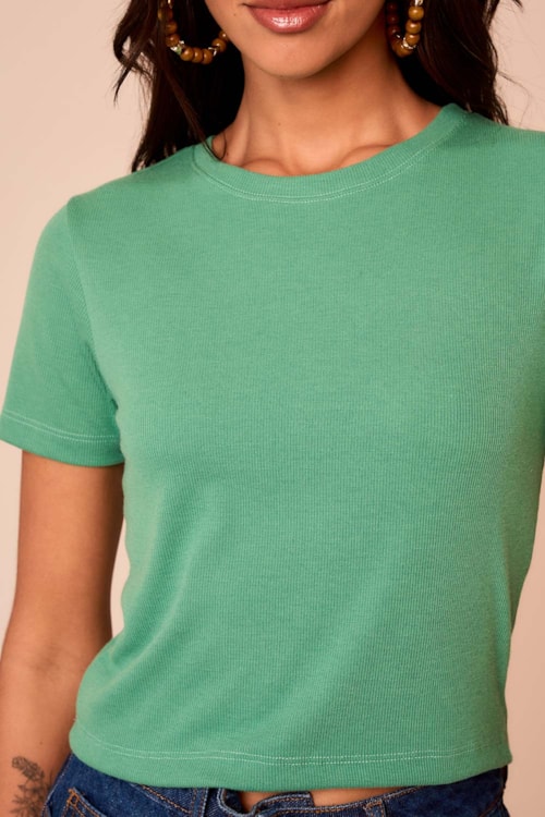 Blusa Rib Basic Verde Esmeralda - foto 4