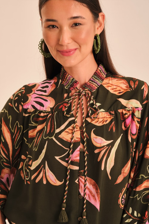 Blusa Rosa De Damasco Estampado - foto 4