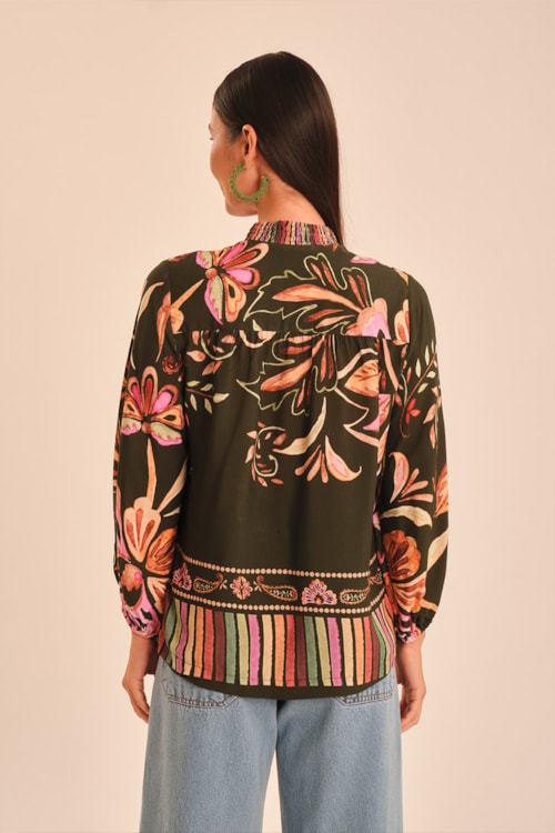 Blusa Rosa De Damasco Estampado - foto 5