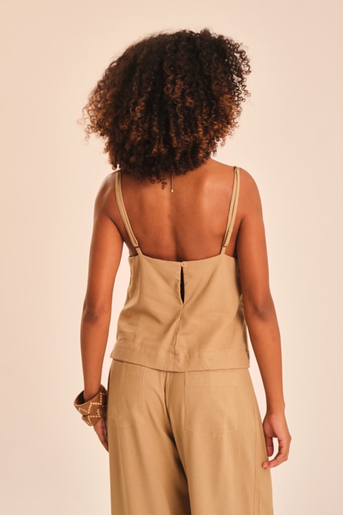 Blusa Safra Basica Bege Tahine - foto 2