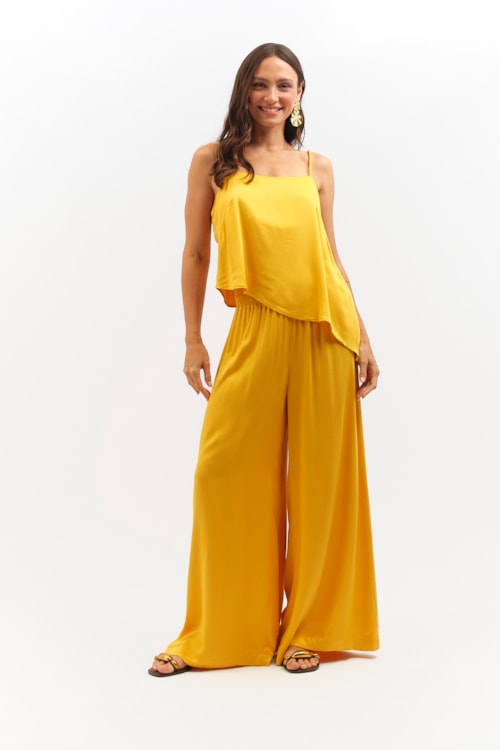 Blusa Satin Amarelo Gold - foto 2
