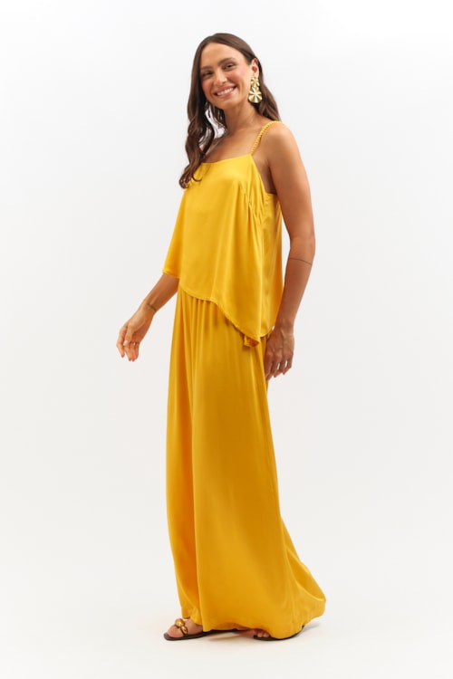 Blusa Satin Amarelo Gold - foto 3