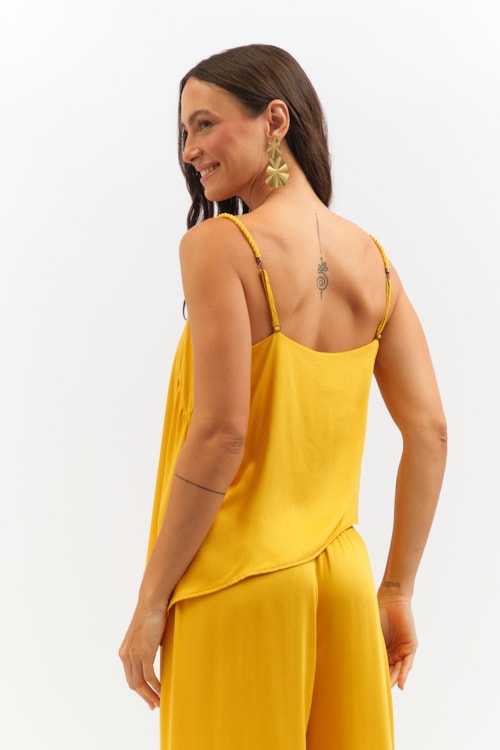 Blusa Satin Amarelo Gold - foto 4