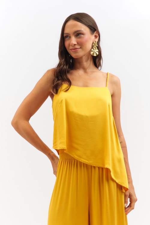 Blusa Satin Amarelo Gold - foto 1