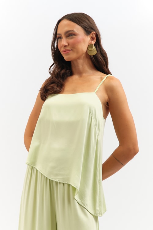 Blusa Satin Verde Mint - foto 1