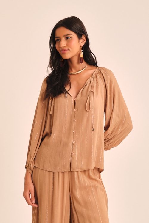 Blusa Tahine Bege Tahine - foto 1