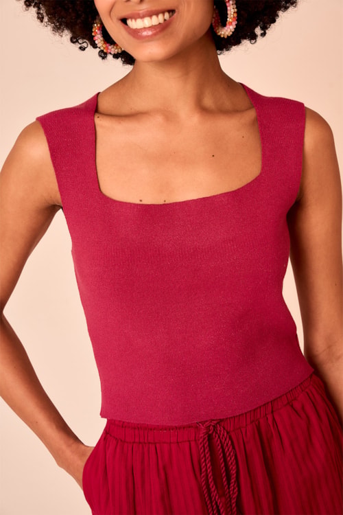 Blusa Tricot Belle Ameixa - foto 4