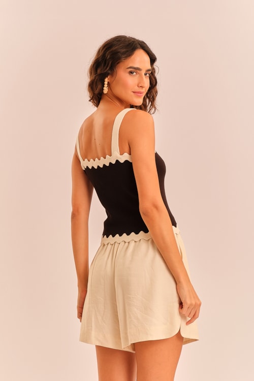 Blusa Tricot Detalhe Ondas Preto - foto 4