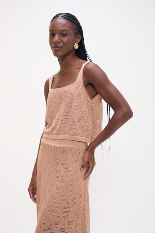 Blusa Tricot Encanto Rosa Seco - foto 3