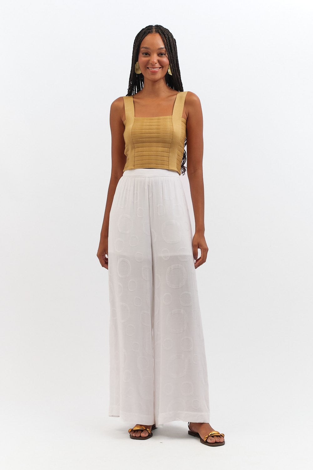 Blusa Tricot Festejar Dourado