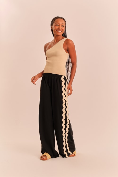 Blusa Tricot La Plage Bege Natural - foto 3