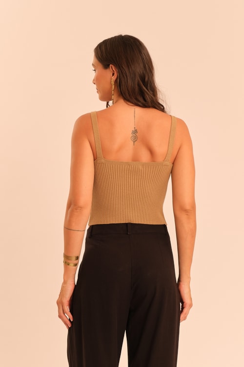 Blusa Tricot Lure Bege Natural - foto 5