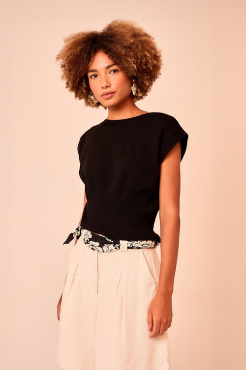 Blusa Tricot Muscle T Preto - foto 4