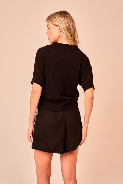 Blusa Tricot Polo Preto - foto 4