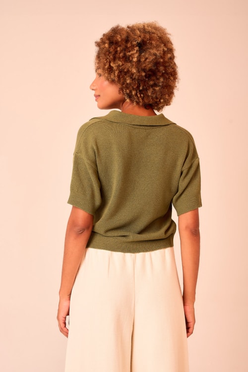 Blusa Tricot Polo Verde Dusky - foto 4