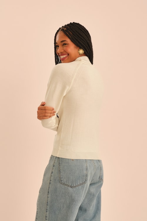 Blusa Tricot Raglan Off - foto 3