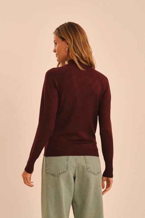 Blusa Tricot Raglan Vinho Tamara - foto 3