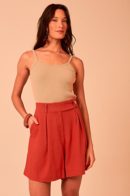 Blusa Tricot Ribana Bege Novo - foto 1