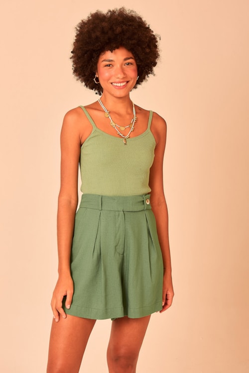 Blusa Tricot Ribana Verde Folha - foto 2