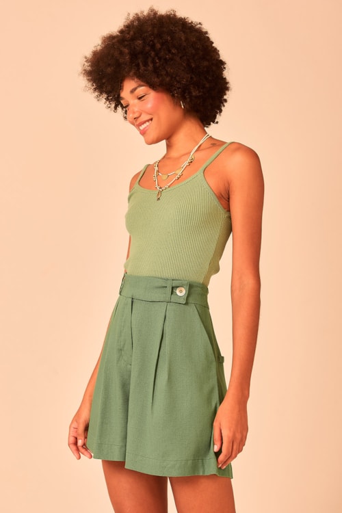 Blusa Tricot Ribana Verde Folha - foto 3
