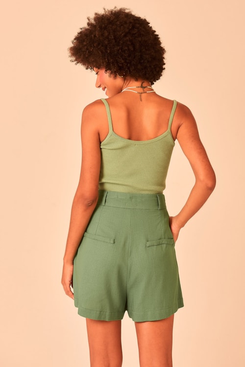 Blusa Tricot Ribana Verde Folha - foto 4